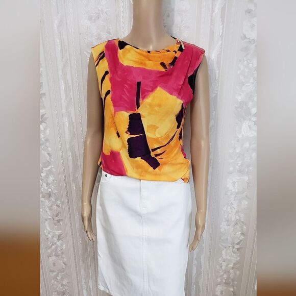 DKNY Sleeveless Zipper Stretch Top NWT Size Small - Picture 4 of 9